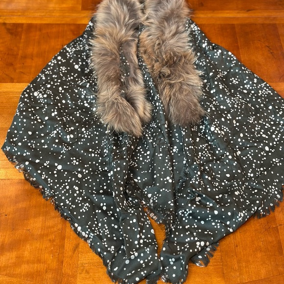 polka dot fur shawl